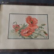 Watercolor bouquet of flowers, first half of the 20th century