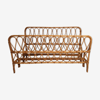 Vintage rattan bed 2 places 140 cm