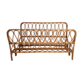 Vintage rattan bed 2 places 140 cm