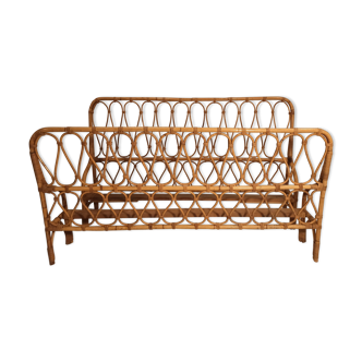 Vintage rattan bed 2 places 140 cm