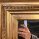 Large antique Napoleon III mirror – Wooden and gilded stucco frame – 135 × 114
