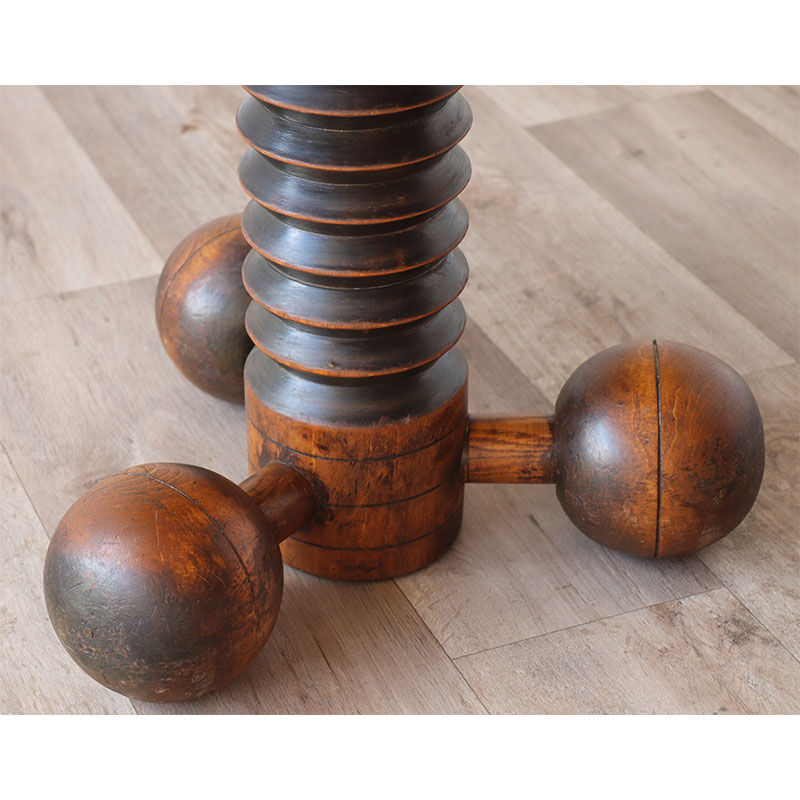 Brutalist tripod coffee table in oak 1940