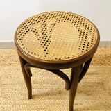 Cane stool in bent wood