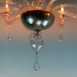 Venetian glass lustre in pink, in the style of Venini.