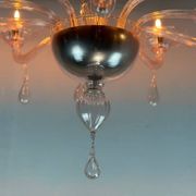 Venetian glass lustre in pink, in the style of Venini.