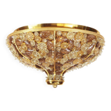 Incredible and rare crystal glass flush mount light by Palwa, Germany 1960’s