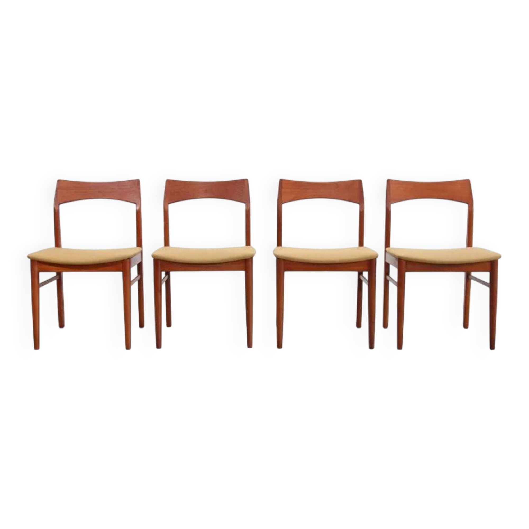 Set of four teak dining chairs by Henning Kjærnulf model 59 for Vejle Stolenfabrik