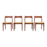 Set of four teak dining chairs by Henning Kjærnulf model 59 for Vejle Stolenfabrik