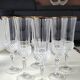 Lot of 6 x Champagne Flutes crystal/Valencay Gold/Crystal d'Arques
