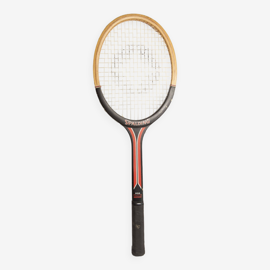 1970 Spalding black and red wooden tennis racket | Selency