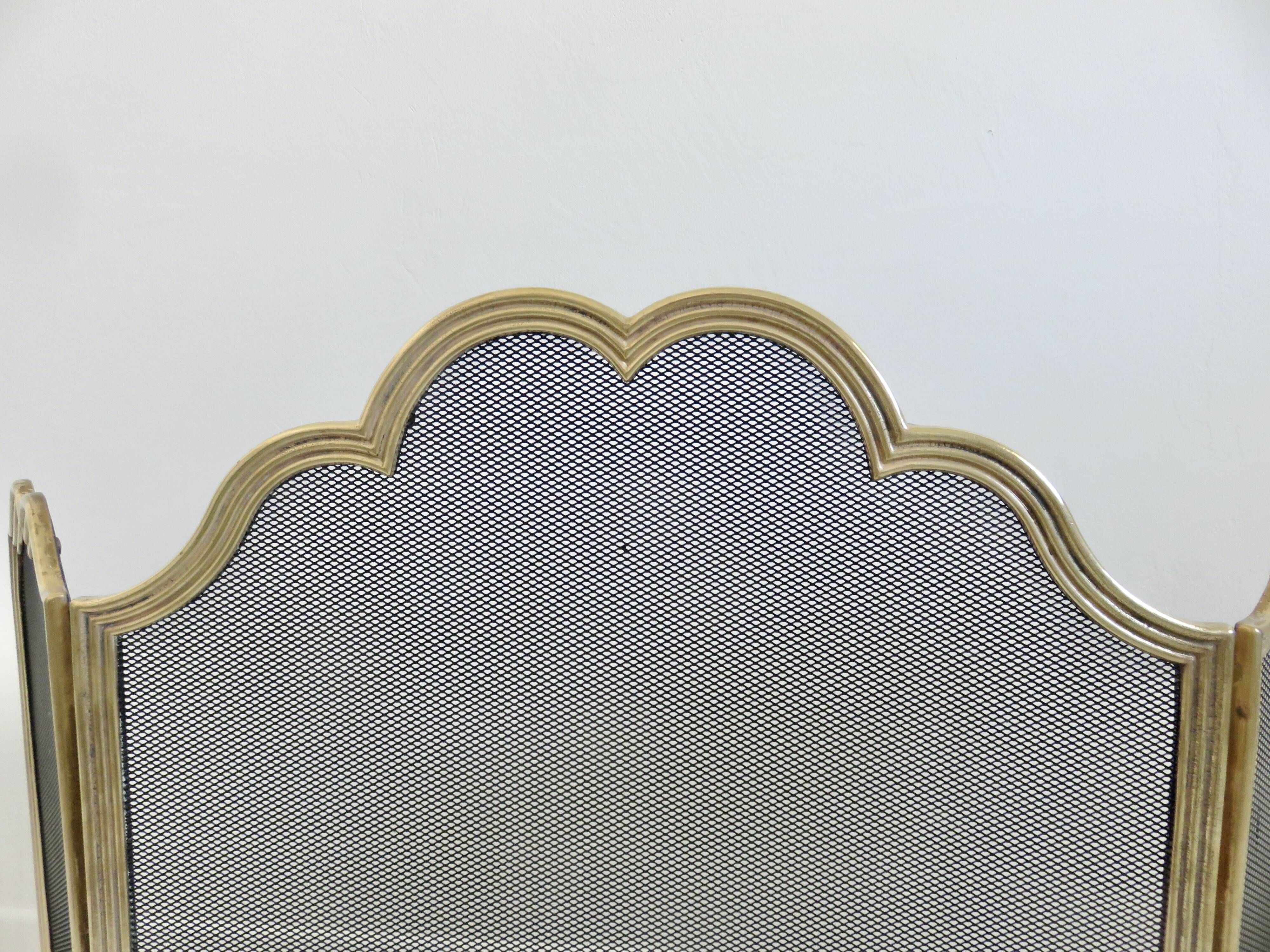 Fire screen, spark screen "made in Italy" brass 1970