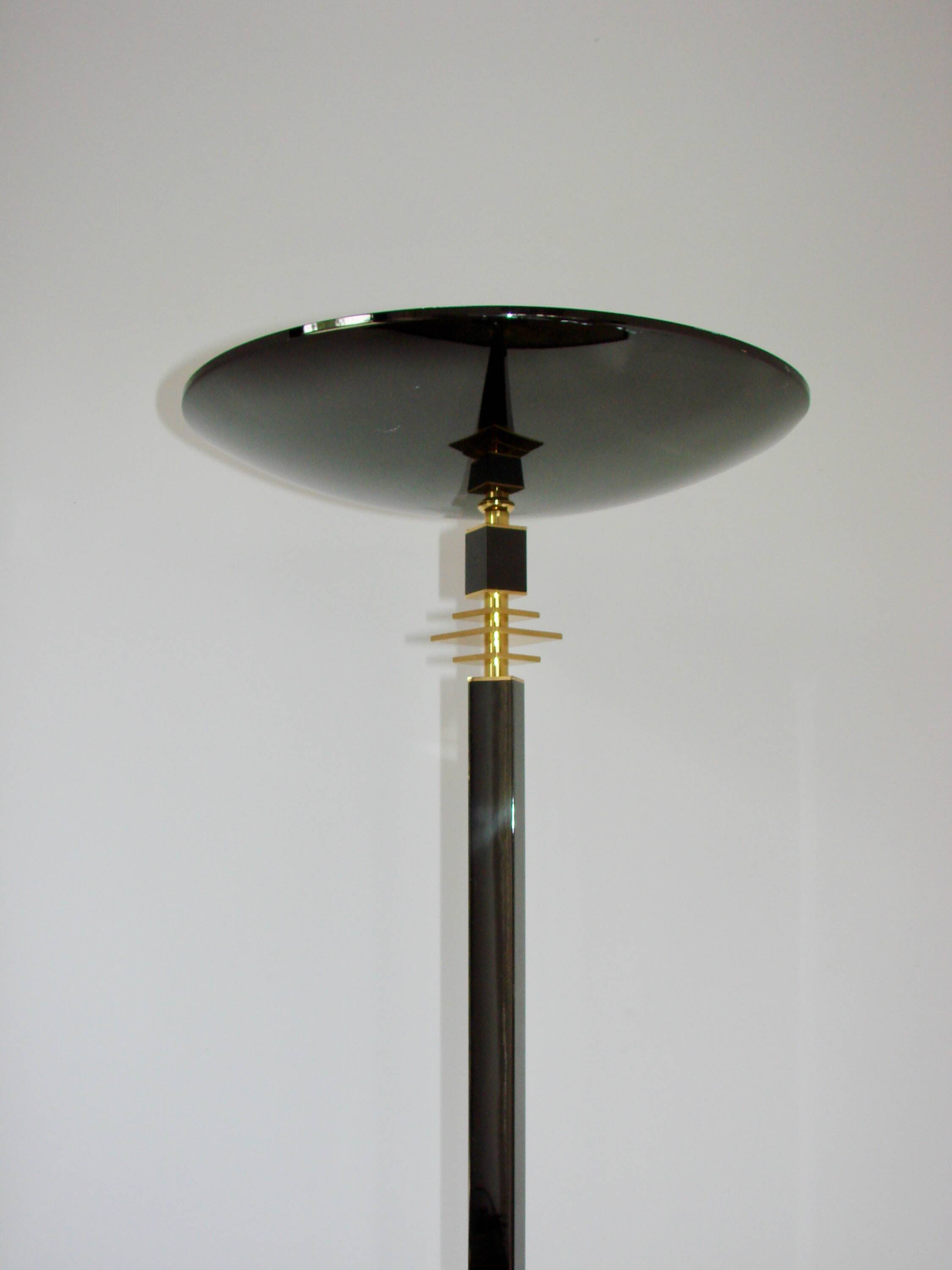 Modern floor lamp, 1980s, brass and metal – vintage
