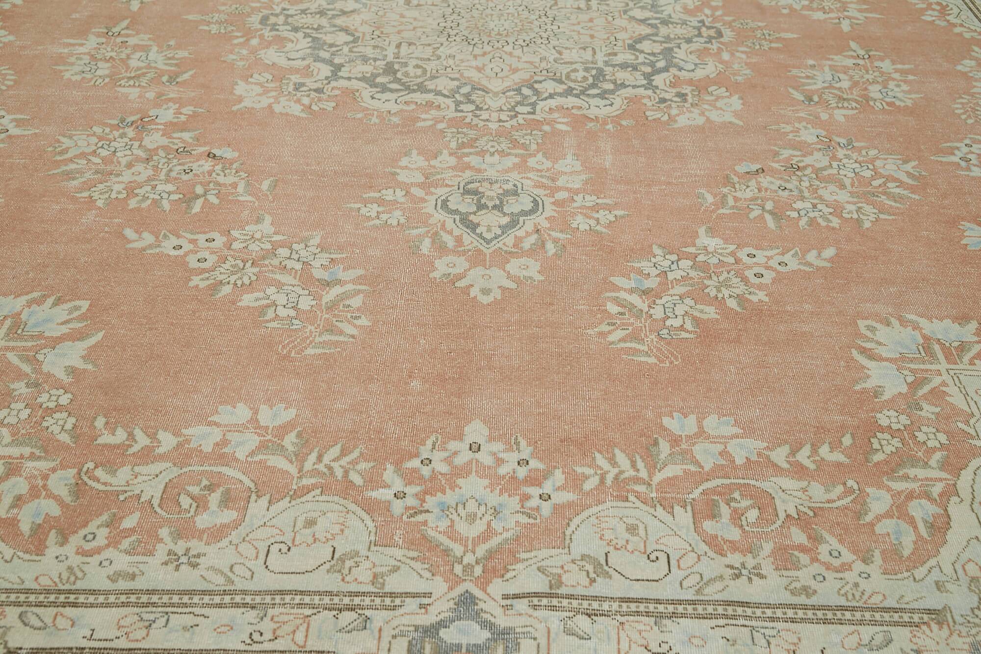 Handmade Oriental Contemporary 1980s 293 cm x 416 cm Beige Wool Carpet