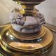 lampe  chrome or et verre gravé 1970 a 80  ,,32x19 ,, tres belle