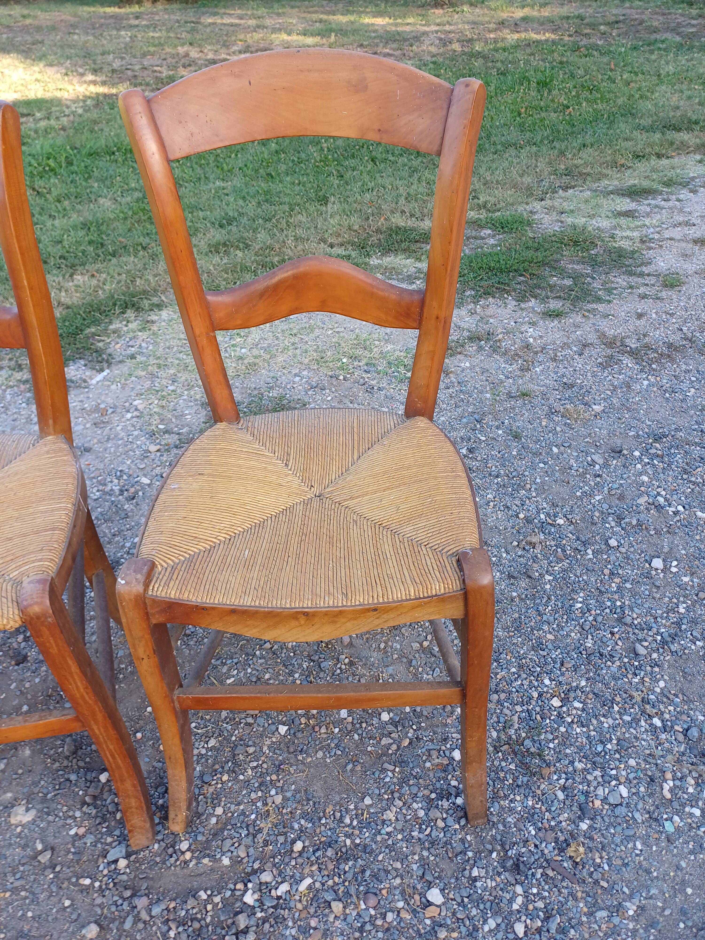6 Old Straw Chairs