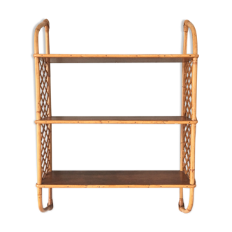 Etagère en rotin vintage