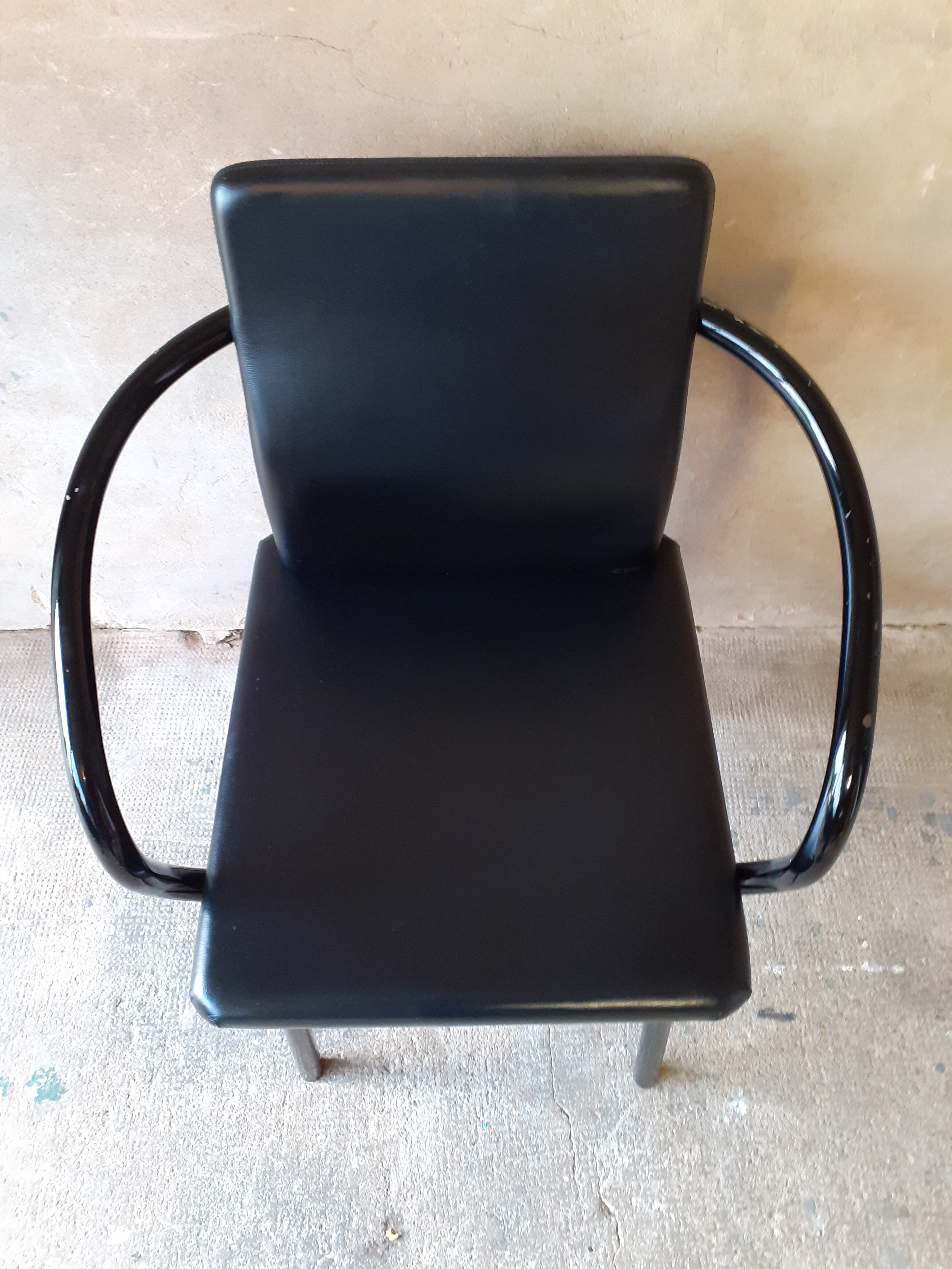 Mandarin leather armchair, Ettore Sottsass design for Knoll
