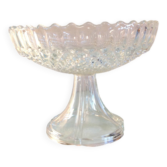 Coupe sur pied en verre ciselé / vintage années 60-70