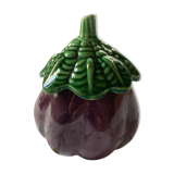 Pot en barbotine en forme d’aubergine