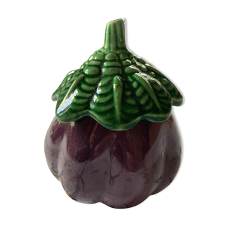 Pot en barbotine en forme d’aubergine