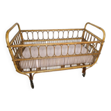 Lit D'enfant vintage en rotin