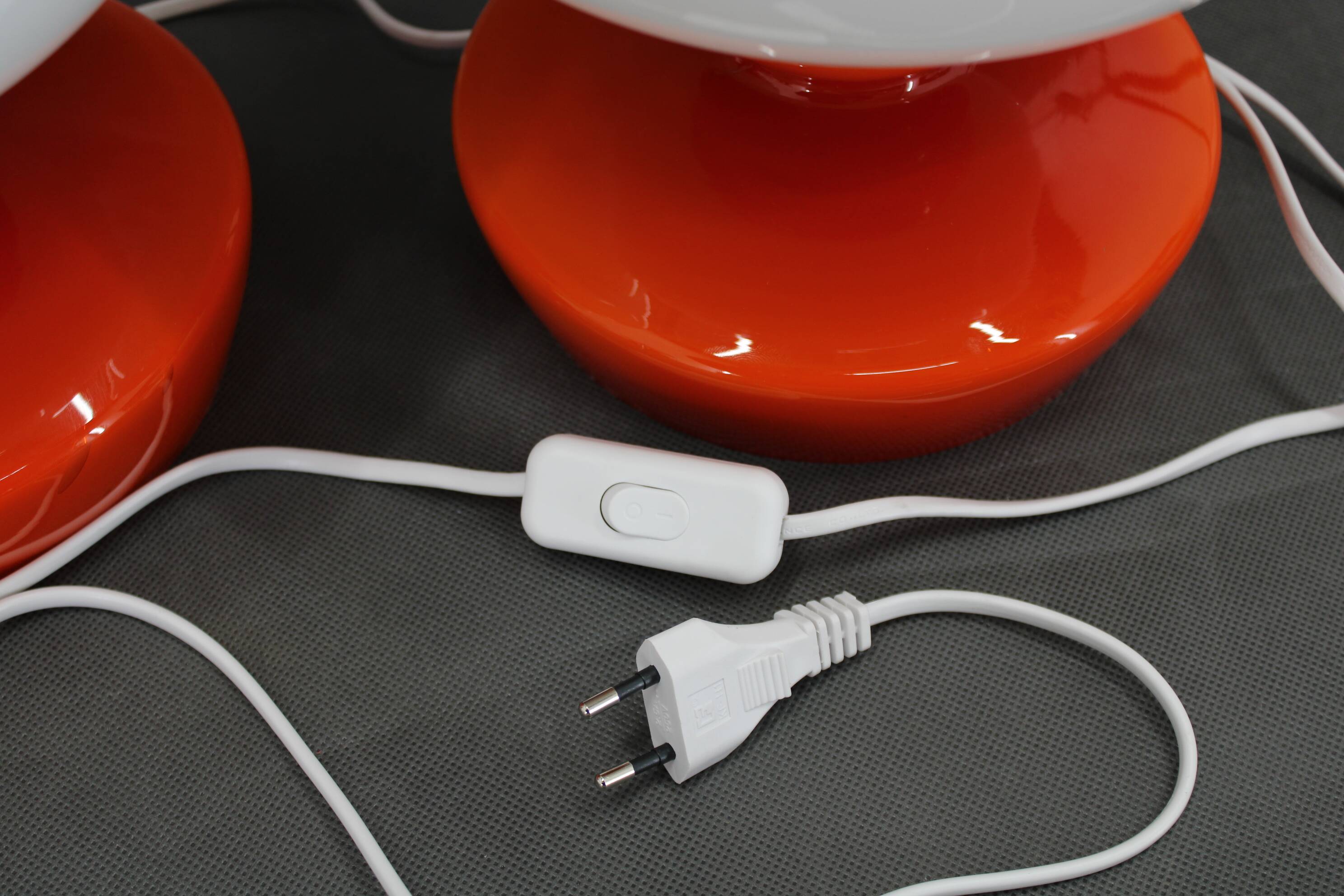 1970s Set of Three Stepan Tabery Opaline Glass Table Lamps, Czechoslovakia