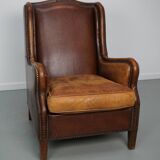 Vintage Dutch Club Chair in Cognac Leather