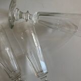Set of 9 19th century champagne flutes with flat cut edges