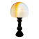 Portuguese wood and slag onyx glass table lamp 1960s