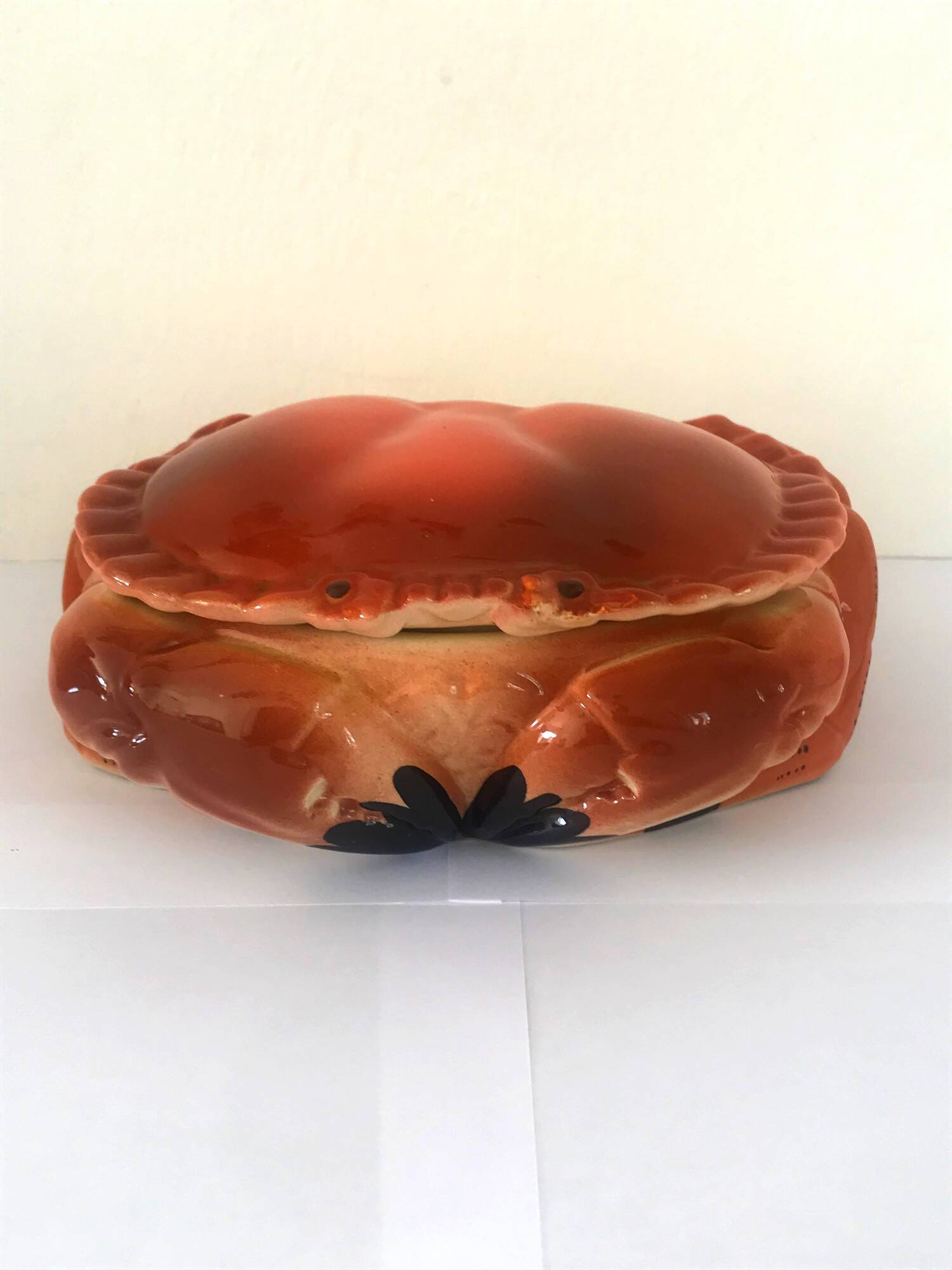 Vintage Caugant crab earthenware terrine