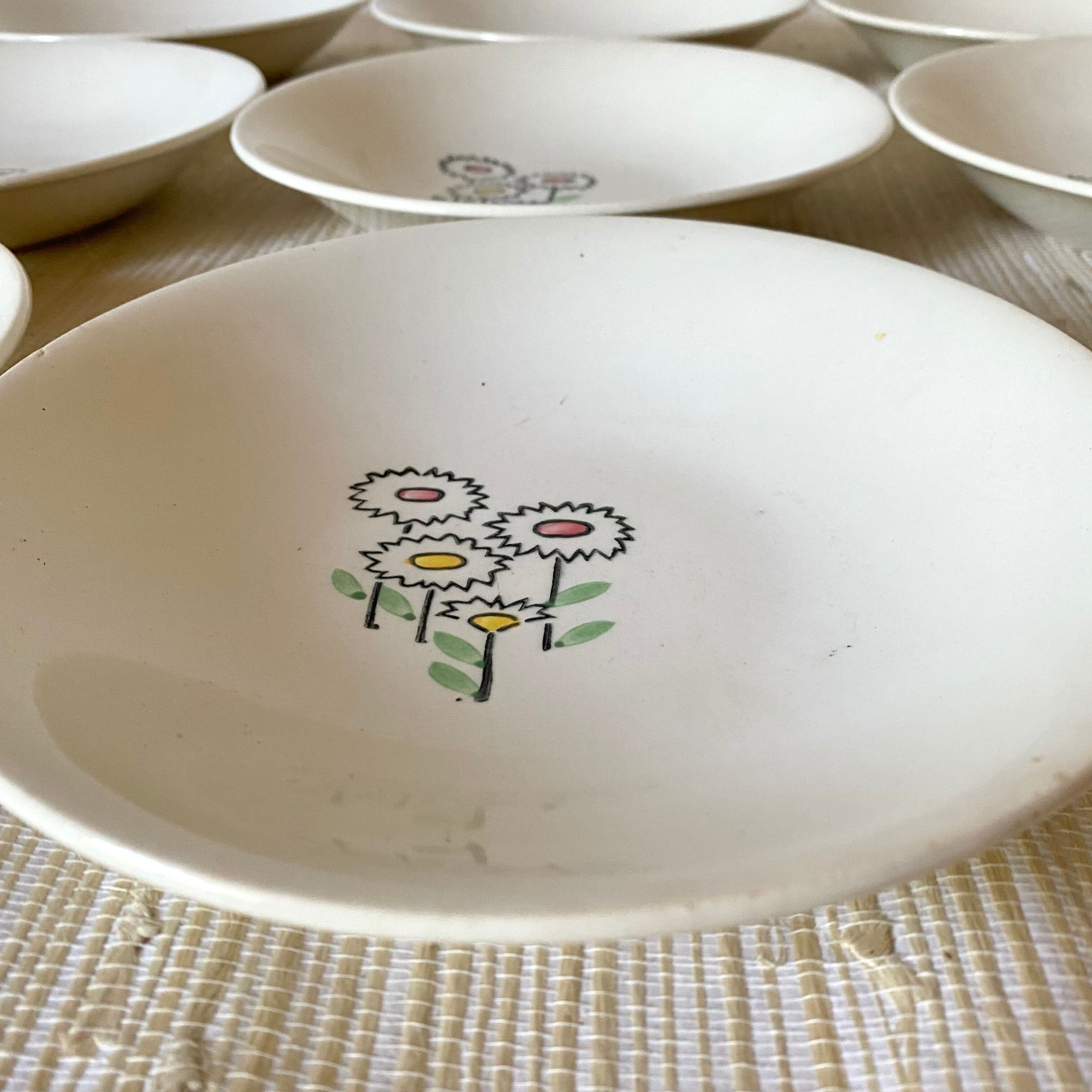 Hollow earthenware plates from Gien