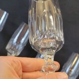 8 flûtes champagne en cristal taillé côtes plates