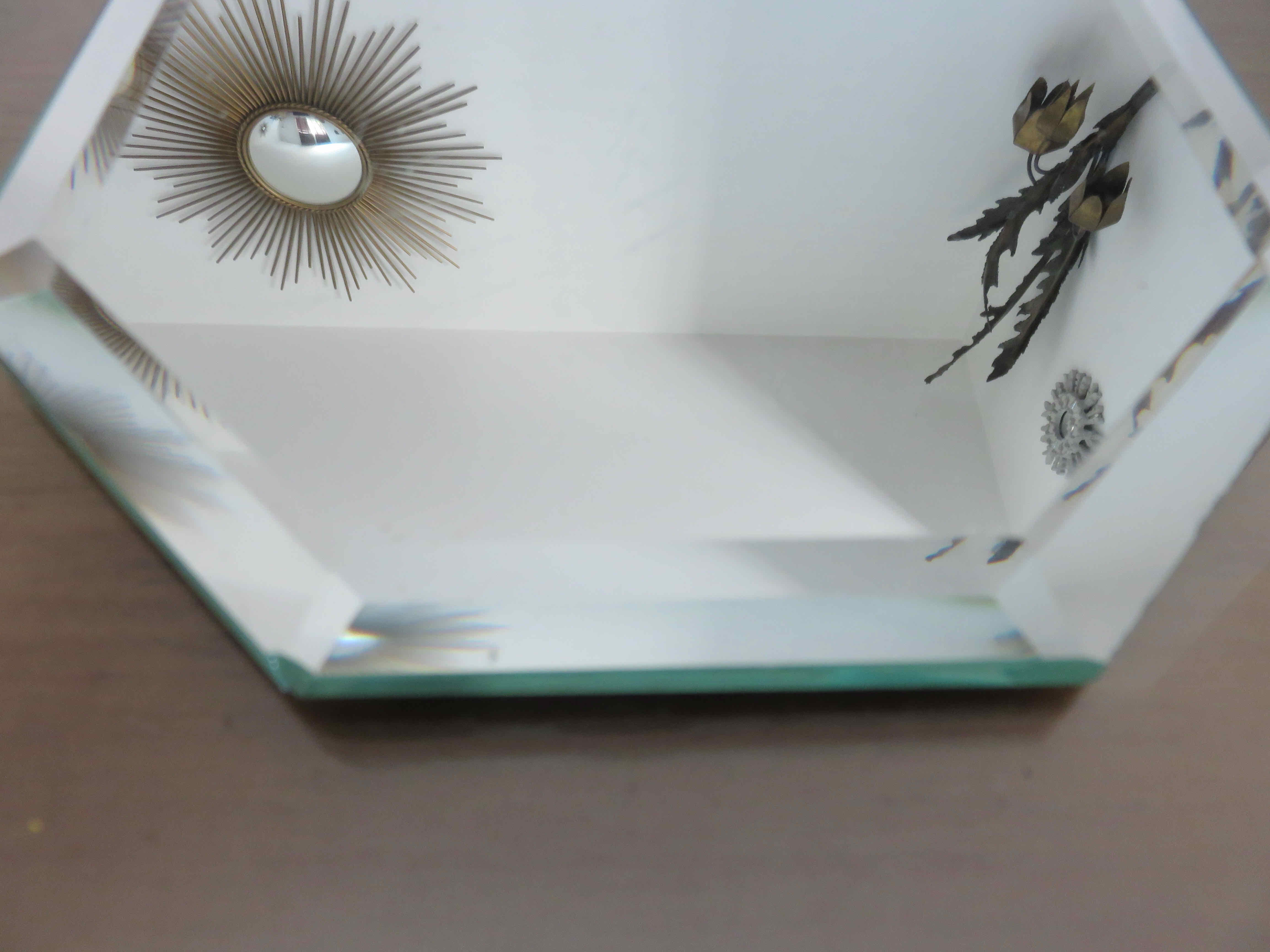 Beveled octagonal mirror 40s 50s