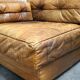 Cognac leather patchwork modular sofa or daybeds, 1970s