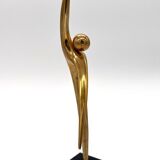Sculpture of a character in gilded bronze - Alain Cantarel