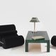 Pair of black velvet armchairs by Auro Trivellato for ALI 1972