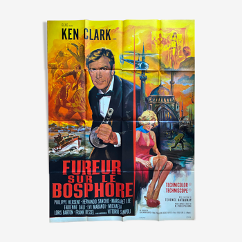 Affiche cinéma "Fureur sur le Bosphore" Ken Clark 120x160cm 1965