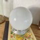 Ceiling light or wall light with white opal glass globe, 20 cm, aluminium rose.