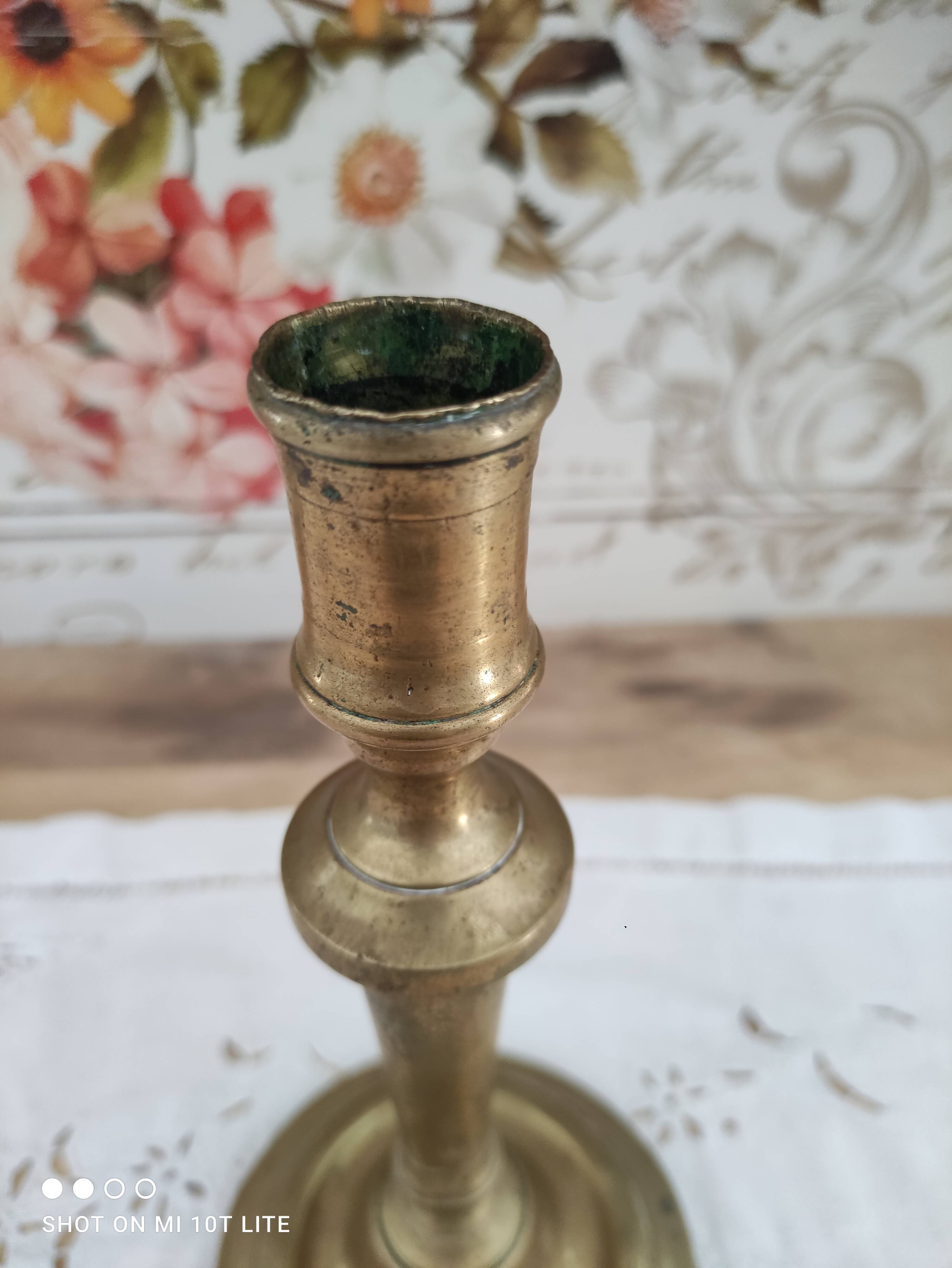 Simple brass candle holder