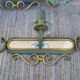 Art Deco luminaire pair of double wall sconces and mirror DLG SUBES AD