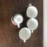 Set of 4 Bavaria 70's coffee cups with multicolored flowers