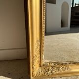 Golden rectangular mirror 150x31cm