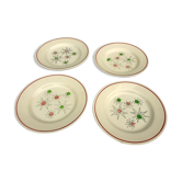 Set 4 assiettes Marie Claude VF Paris Sting Art 1960