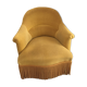 Fauteuil crapaud velours à franges