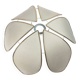 1970s ceiling light with floral design, light beige shade with gold finish.