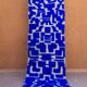Moroccan Berber Klein blue hallway rug with reliefs