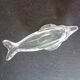 Set of 2 Empty Pockets, Dolphin Fish Glass Jars, Vannes Crystal