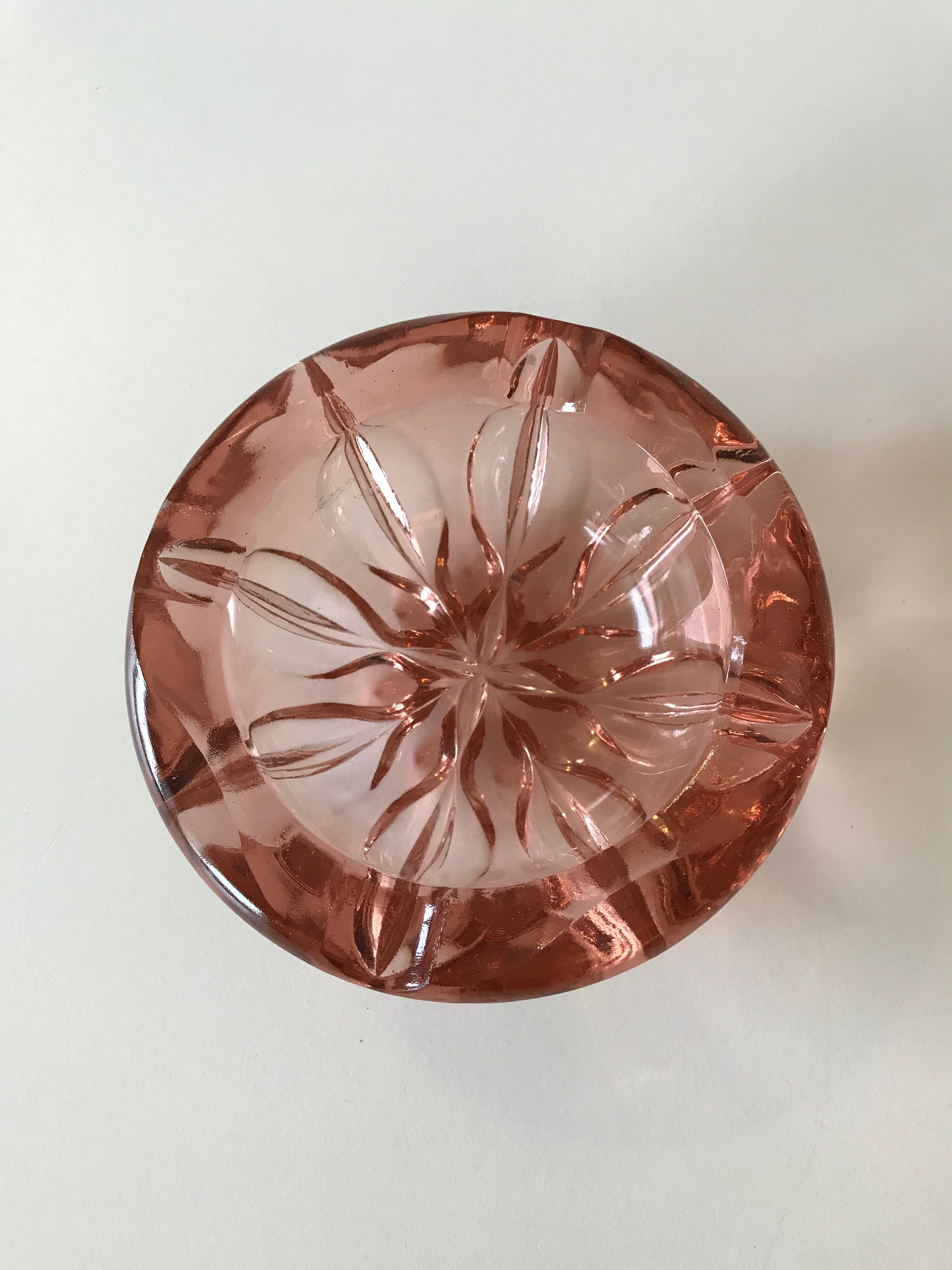 Ashtray pink glass