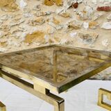 Pair of brass and glass side tables circa 70/80