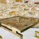 Paire de tables d’appoint laiton et verre circa 1970/80